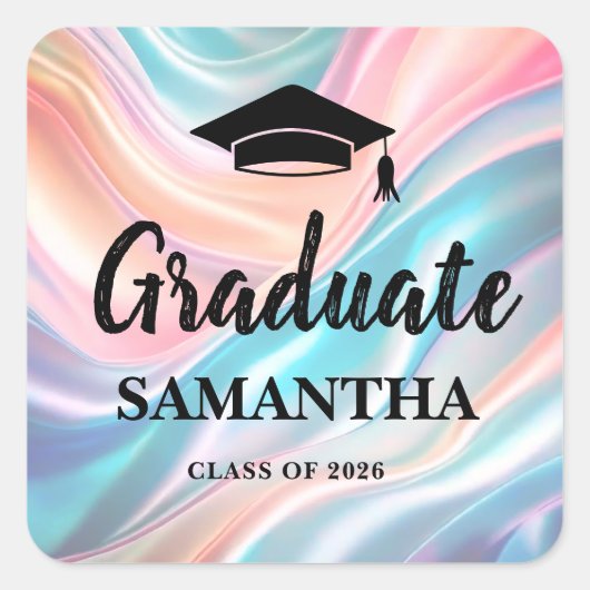 Modern  Graduation  Vierkante Sticker (Voorkant)