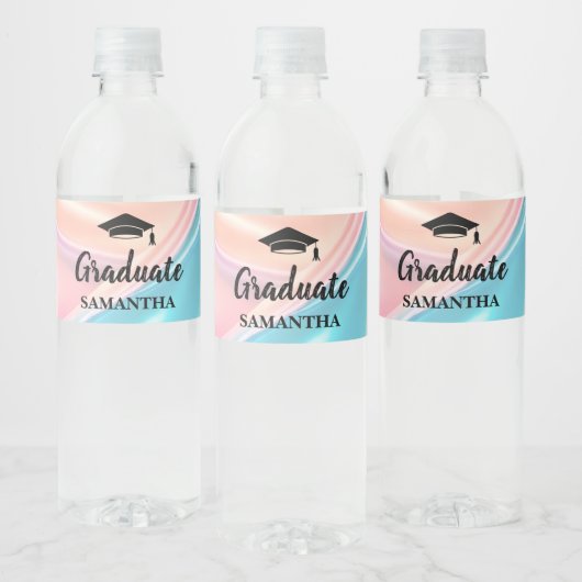 Modern Graduation Waterfles Etiket (Flessen)