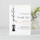 Modern Graduation with Photo Invitation Kaart (Staand voorkant)