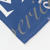 Modern Graffiti Blue Long Names Pattern Fleece Deken (Hoek)