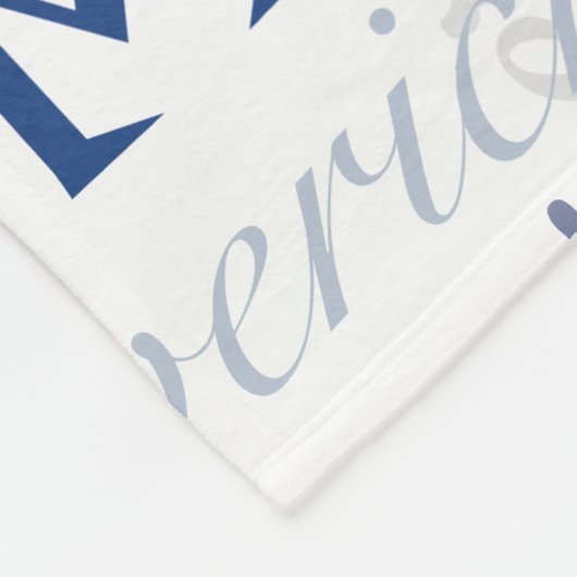 Modern Graffiti Blue White Long Names Pattern Fleece Deken (Hoek)