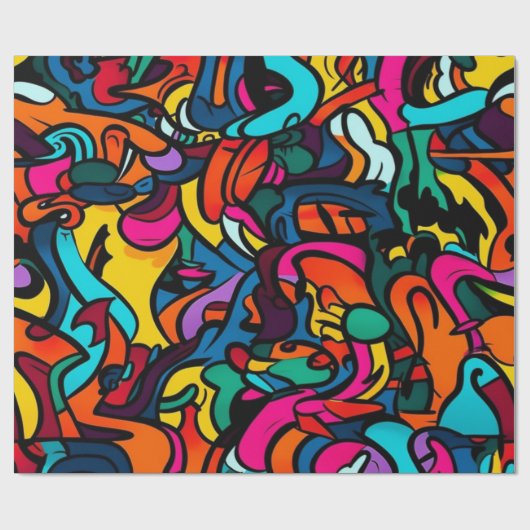 Modern Graffiti Cadeaupapier (Vlak)