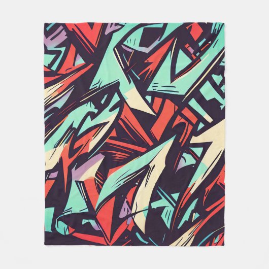 Modern Graffiti Fleece Deken (Voorkant)