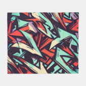 Modern Graffiti Fleece Deken (Voorkant (Horizontaal))