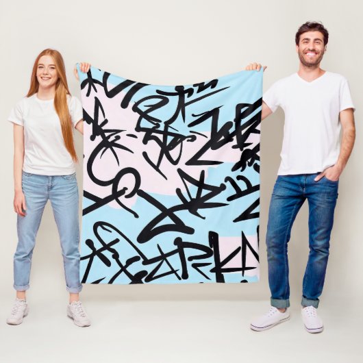 Modern Graffiti Fleece Deken (In situ)