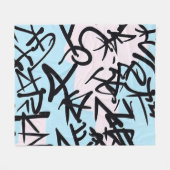 Modern Graffiti Fleece Deken (Voorkant (Horizontaal))