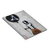 Modern Graffiti Meisje met Neon Ballon Art Notitieboek (Rechterzijde)