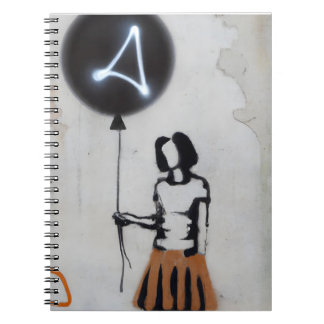 Modern Graffiti Meisje met Neon Ballon Art Notitieboek