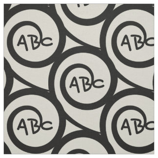 Modern Graffiti Monogram Spiral Patroon Stof