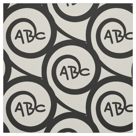Modern Graffiti Monogram Spiral Patroon Stof (Swatch)