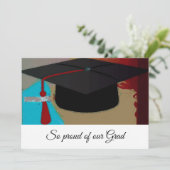 Modern grafisch Afstuderen Mortar Board Flat Aankondiging (Staand voorkant)