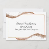 Modern grafisch Afstuderen Mortar Board Flat Aankondiging (Achterkant)