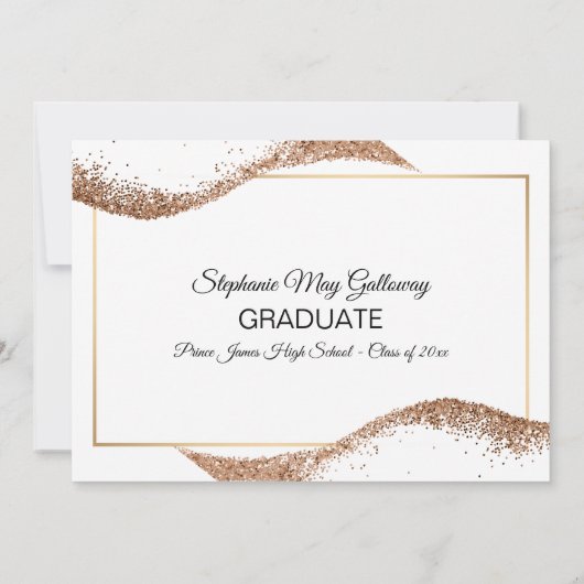 Modern grafisch Afstuderen Mortar Board Flat Aankondiging (Achterkant)