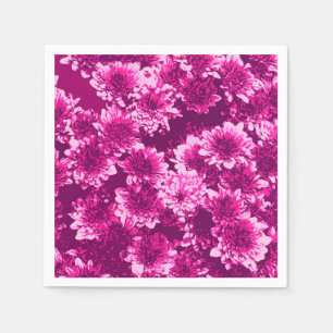 Modern Grafisch Dahlia Patroon, Amethist Paars Servetten