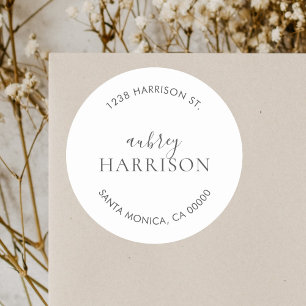 Modern grafisch eenvoudig retouradres ronde sticker