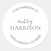 Modern grafisch eenvoudig retouradres ronde sticker (Voorkant)