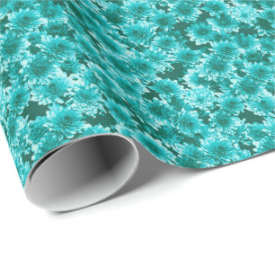 Modern grafisch patroon, Blauwgroen en Aqua Cadeaupapier