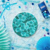 Modern grafisch patroon, Blauwgroen en Aqua Papieren Bordje (Feest)