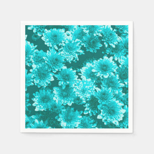 Modern grafisch patroon, Blauwgroen en Aqua Servetten