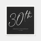 Modern grafisch script Dertigste 30e verjaardag Servet (Voorkant)