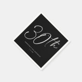 Modern grafisch script Dertigste 30e verjaardag Servet (Hoek)