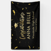 Modern grafisch script elegant Gold Afstuderen Spandoek (Verticaal)