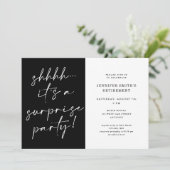 Modern grafisch script Shhh Surprise Retirement Pa Kaart (Staand voorkant)