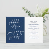 Modern grafisch script Shhh Surprise Retirement Pa Kaart (Staand voorkant)