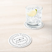 Modern, grafisch sparen de datum ronde kartonnen onderzetter (Insitu)