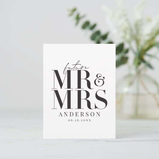 Modern, grafisch, typografie sparen de datum briefkaart (Staand voorkant)