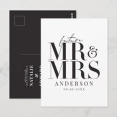 Modern, grafisch, typografie sparen de datum briefkaart (Voorkant / Achterkant)