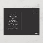 Modern, grafisch, typografie sparen de datum briefkaart (Achterkant)