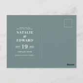 Modern, grafisch, typografie sparen de datum briefkaart (Achterkant)