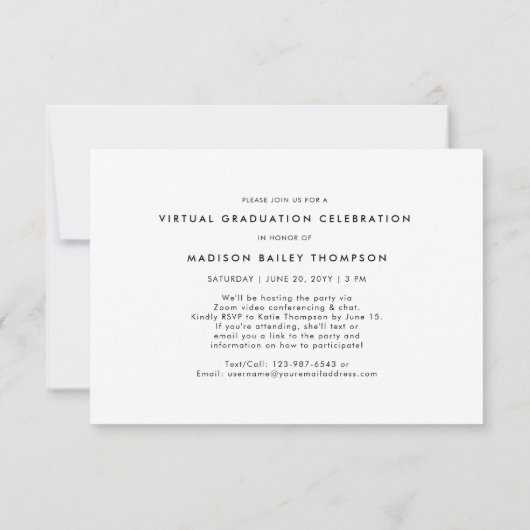 Modern grafisch virtueel Afstuderen voor foto's Kaart (Achterkant)