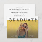 Modern grafisch virtueel Afstuderen voor foto's Kaart (Voorkant / Achterkant)