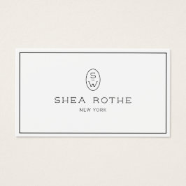 Modern grafisch wit monogram visitekaartje