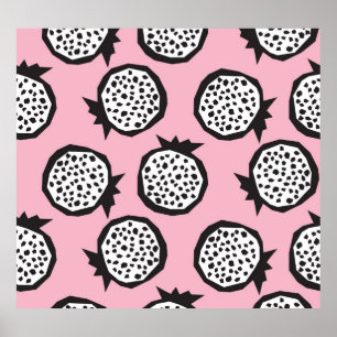 Modern granaatappel: Abstracte naadloze stijl Poster