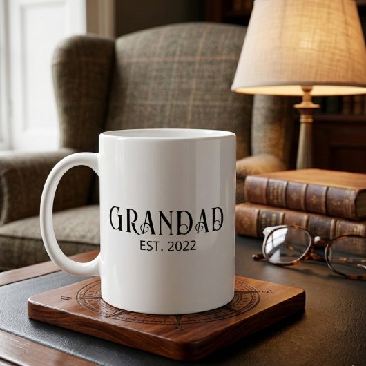 Modern Grandad Established Black Script  Koffiemok