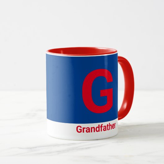 Modern Grandfather Letter Coffee Mok (Voorkant rechts)