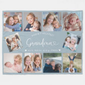 Modern Grandma 10 Photo Collage Cute Heart Fleece Deken (Voorkant (Horizontaal))