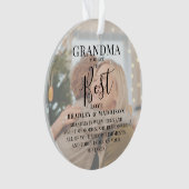Modern 'GRANDMA' 2 Foto Names & Quote Kerstmis Ornament (voorkant)