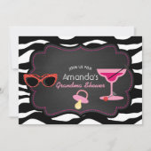 Modern Grandma Baby shower Chalkboard Invitation Kaart (Voorkant)