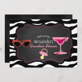 Modern Grandma Baby shower Chalkboard Invitation Kaart (Voorkant / Achterkant)