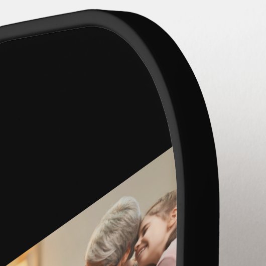 Modern Grandma Established 3 Photo White Script Pickleball Paddle (Links Detail)