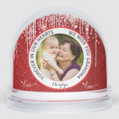 Modern Grandma Forever in Our Hearts Memorial Sneeuwbol (Voorkant)