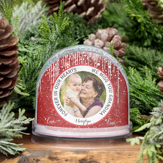 Modern Grandma Forever in Our Hearts Memorial Sneeuwbol (Winter)