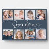 Modern Grandma Photo Collage Heart Script Fotoplaat (voorkant)