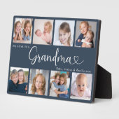 Modern Grandma Photo Collage Heart Script Fotoplaat (Zijkant)