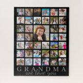 Modern GRANDMA Photo Collage Script Message Black Legpuzzel (Verticaal)