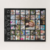 Modern GRANDMA Photo Collage Script Message Black Legpuzzel (Horizontaal)